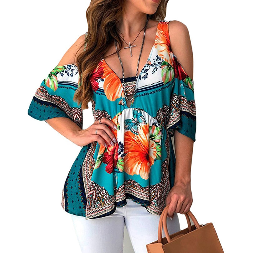 Women Casual Half Sleeve Blouse - fashionapparelshop.com