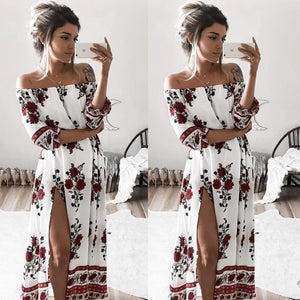 Women Summer Off Shoulder Beach Dress - fashionapparelshop.com