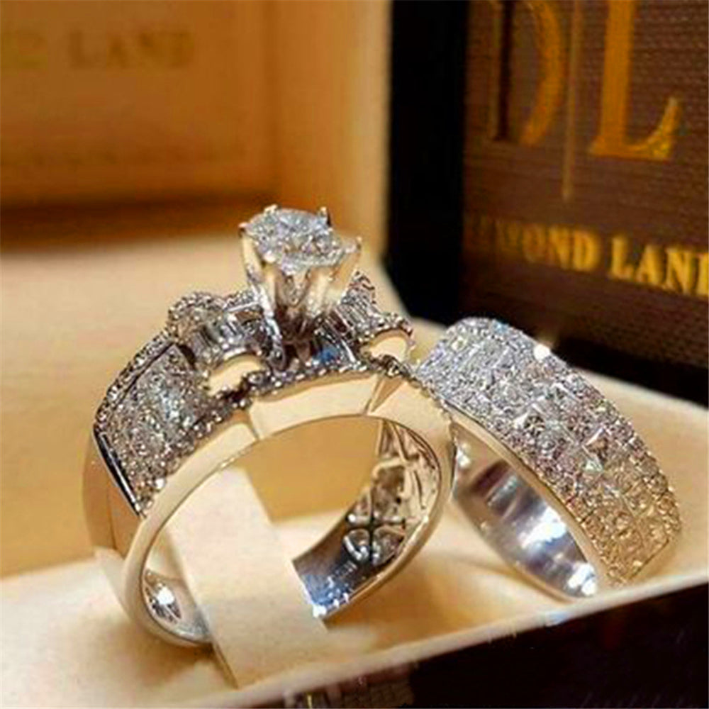 Transparent Zircon White Gold Rings - fashionapparelshop.com